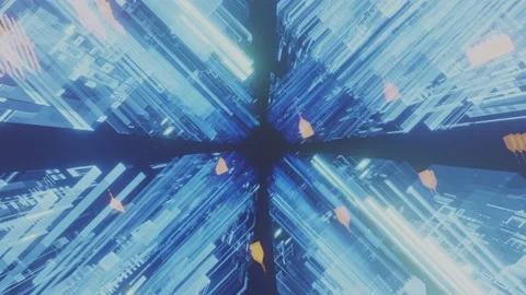 Flight through Cyberspace, Blue 스톡 동영상 170845109