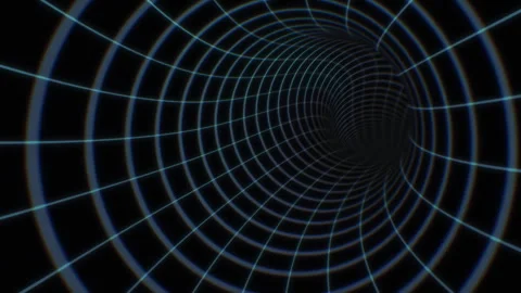 Flight Through Digital Tunnel Grid Pattern Retro Style Seamless. Moving in Wire Stock Footage 278511522