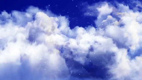 Flight Through Evening Sky Clouds With Particles Stock Footage 99118953