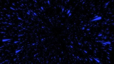 Flight through a field of blue particles Stock Illustration