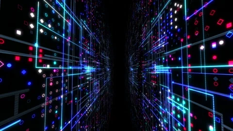 Flight through flow of digital information tunnel. Global connection concept Stock Footage 112285234