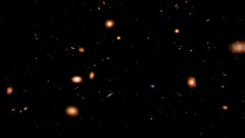 Flight through galaxies. Galaxy structure. Cosmic history Stock Footage 148252761