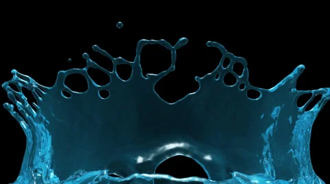 Flight through light blue water splash in slow motion, alpha included (FULL HD) Stock Footage 38994664