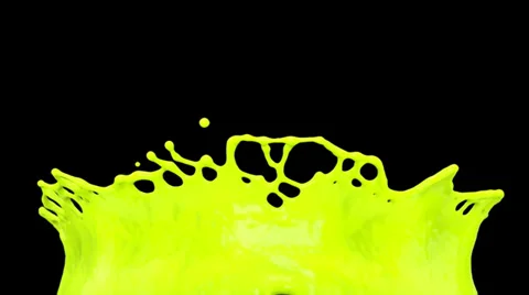 Flight through light green paint splash in extreme slow motion (FULL HD) Video stock 38832156