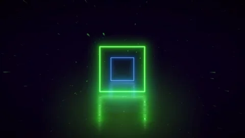 Flight through the neon tunnel. Abstract neon background, flying forward through Stock Footage 242511599