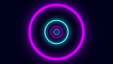 Flight through the neon tunnel. Abstract neon background, flying forward through 스톡 동영상 242511693