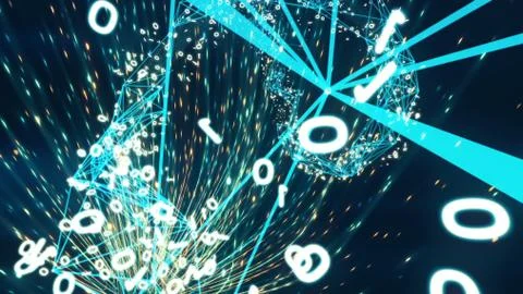 Flight through the network. Stock Illustration