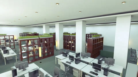 Flight through Office space 스톡 동영상 4161780