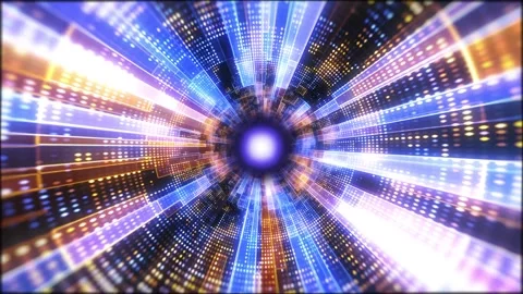 Flight through an optical tunnel. Abstract motion graphics. Vídeo Stock 281511532