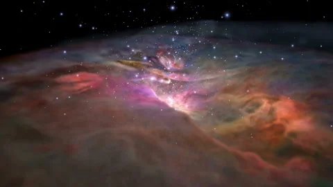 Flight Through Orion Nebula. Elements of this image furnished by NASA. 库存影片 240134185