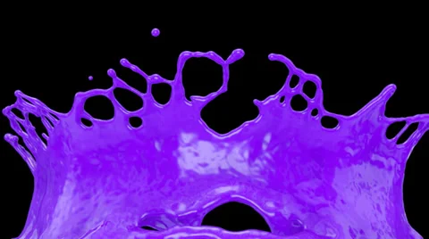 Flight through purple paint splash in slow motion, alpha included (FULL HD) Video stock 38543155