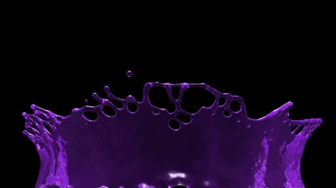 Flight through purple water splash in extreme slow motion, with alpha (FULL HD) Video stock 39026073
