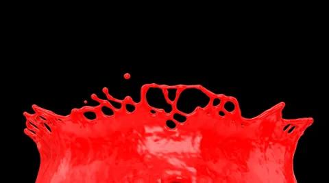 Flight through red paint splash in extreme slow motion, with alpha (FULL HD) 스톡 동영상 38834018