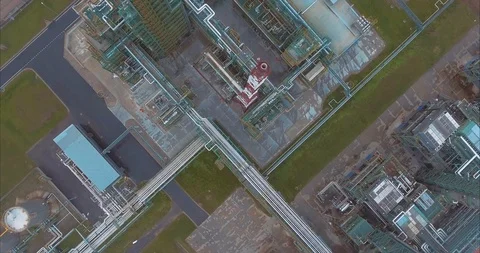 Flight Through Refinery Stock Footage 91965518