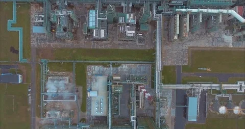 Flight Through refinery with a view of the road Stock Footage 91944258