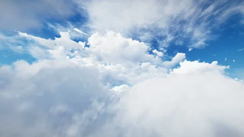 Flight through sky clouds 3d animation rendering Stock Footage 90339302