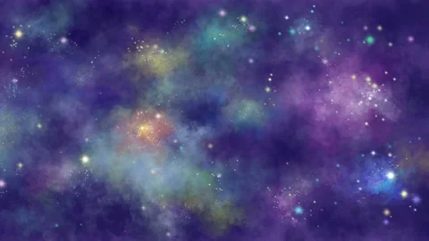 Flight through space between stars and galaxies Video stock 153531195