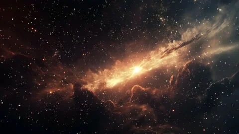 Flight Through Space Clouds Looped Background Stock Footage 237815221