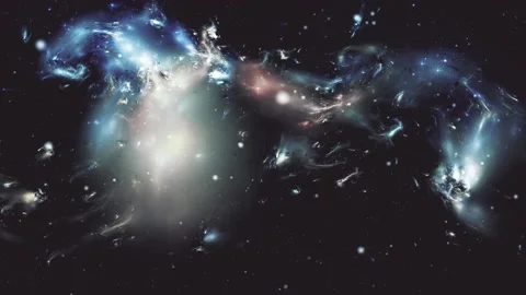 Flight through space with galaxy and nebula simulation Stock Footage 160836481