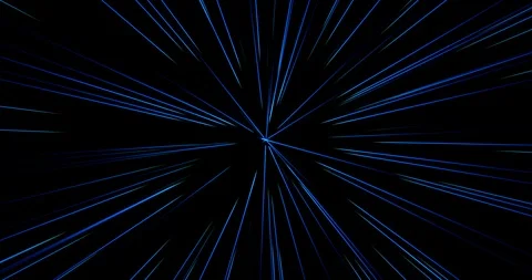 Flight through space, warp speed on deep blue Stock Footage 113975677