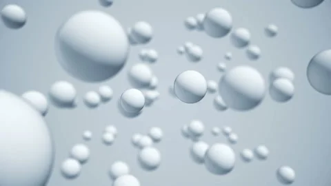 Flight through the space with white balloons. Видео 132131199