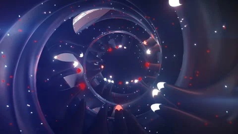 Flight through space wormhole 3D render seamless loop animation Stock Footage 168284871