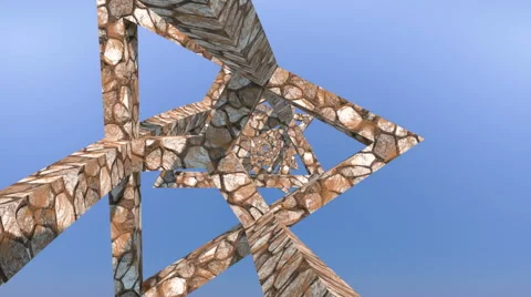 Flight through the stone structure.Seamless loop Stock Footage 46423095