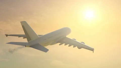 Flight through sunset, 4k Stock Footage 96116200