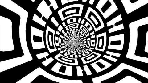 Flight through the tunnel. Stockbeeldmateriaal 311578624