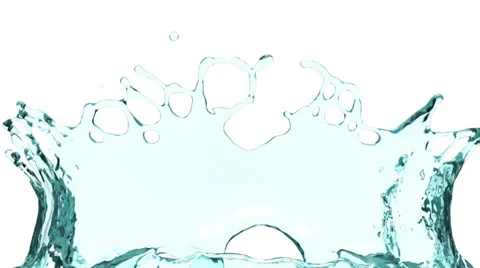 Flight through turquoise water splash in slow motion, on white (FULL HD) Stock Footage 39000508