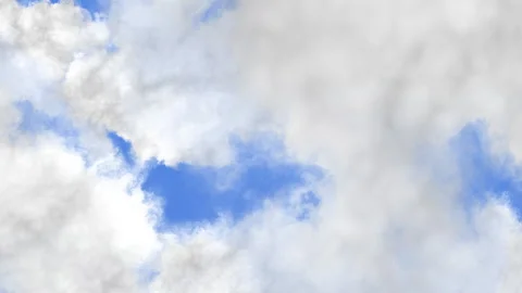 Flight through white clouds, 3D render, close-up. Stock Footage 271369710