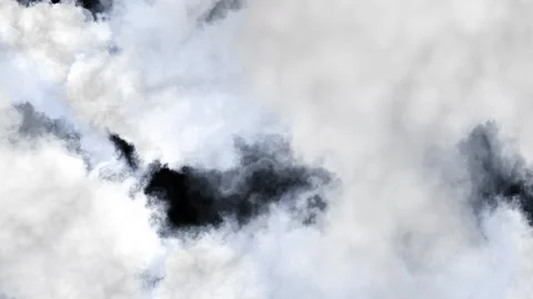 Flight through white clouds on a black background, 3D render. Stock Footage 271689559