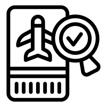 Flight ticket checking icon outline vector. Travel passenger security Stock Illustration