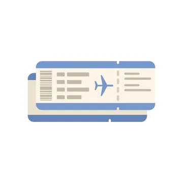 Flight ticket icon flat vector. Plane pass Stock Illustration