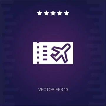 Flight ticket vector icon Illustrazione stock