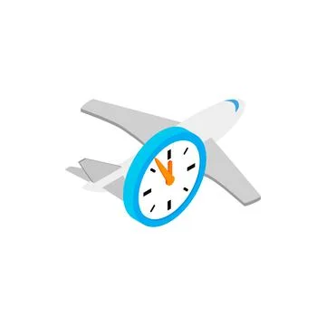 Flight time 3d isometric icon 库存插图