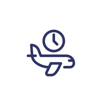 Flight time, delay line icon Stock Illustration