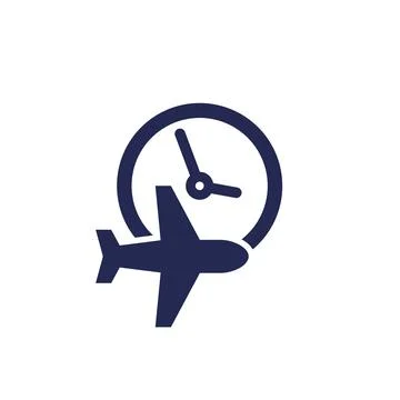 Flight time or delay icon, vector Stock Illustration