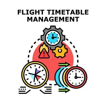 Flight timetable management planning and scheduling system 스톡 일러스트