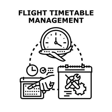 Flight timetable management planning and scheduling system Stock Illustration