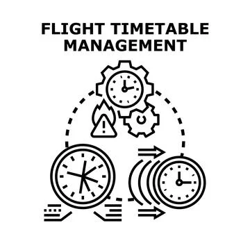 Flight timetable management planning and scheduling system Stock Illustration