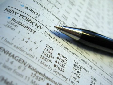 Flight timetable Stock Photos