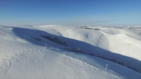 Flight to the top end of ski-lift. Stock Footage 59790551
