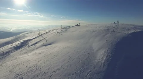 Flight to the top end of ski-lift. Stock Footage 59790638