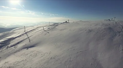 Flight to the top end of ski-lift. Stock Footage 59790792
