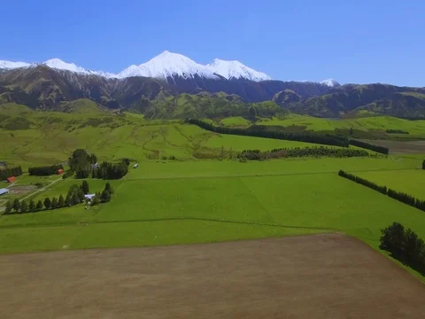 Flight towards snowy mountains Stock Footage 74215519