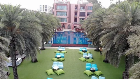 Flight towards turkish designed beach resort Stock Footage 116882369