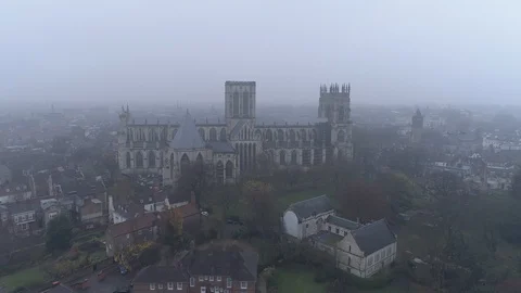 Flight towards York Minster, Drone, Yorkshire Video stock 101711609