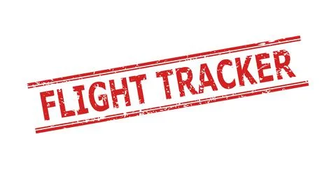 FLIGHT TRACKER Seal with Unclean Style and Double Parallel Lines Stock Illustration
