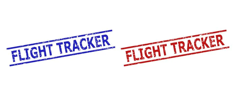 FLIGHT TRACKER Stamps with Distress Texture and Parallel Lines Stock Illustration